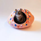 Candy House | Natural Wool Felt Cat Cave