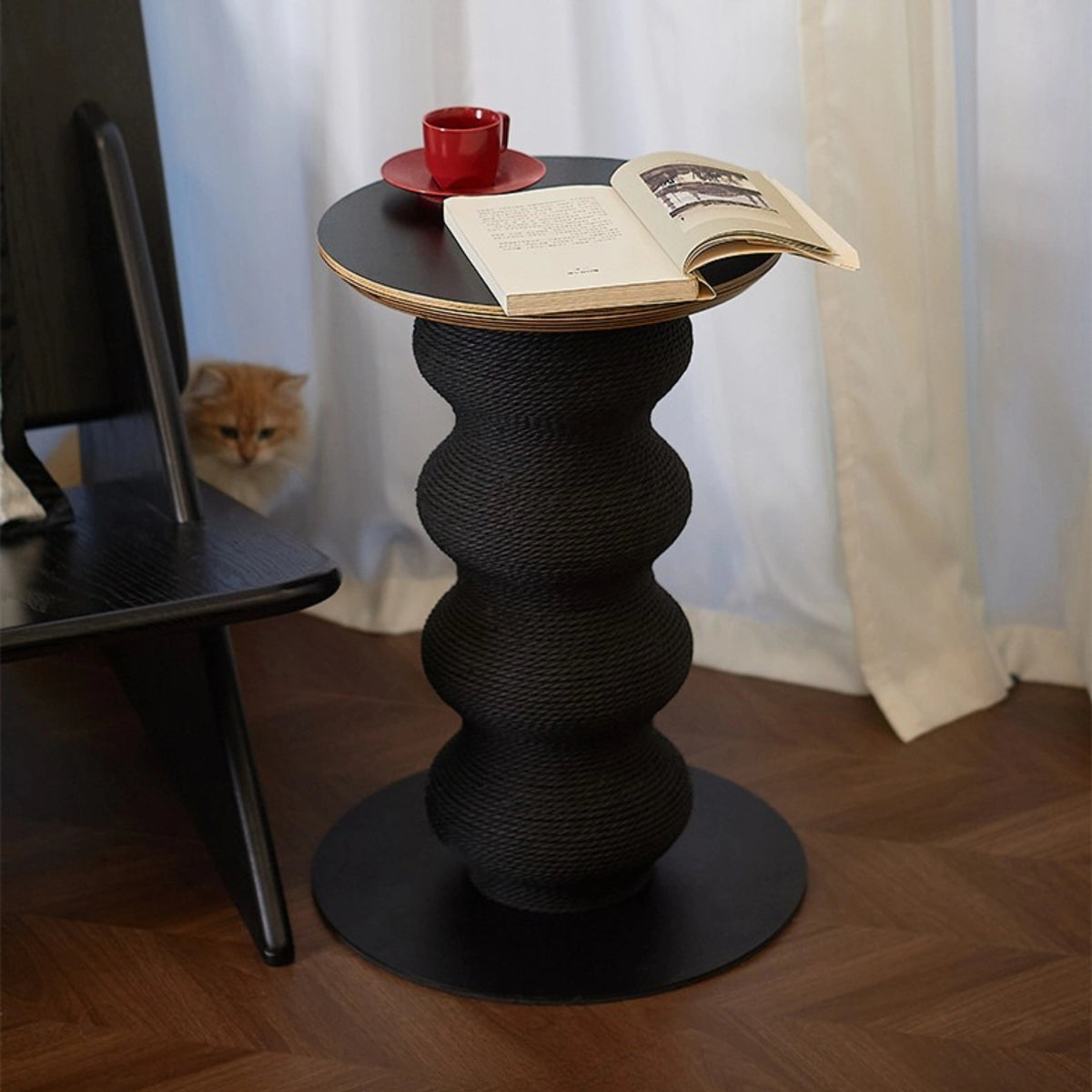 Cat Scratch Table Coral Scratch Table Black – Side Table & Cat Scratcher | Modern Cat ...