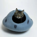 Blue Crystal | Natural Wool Felt Cat Cave