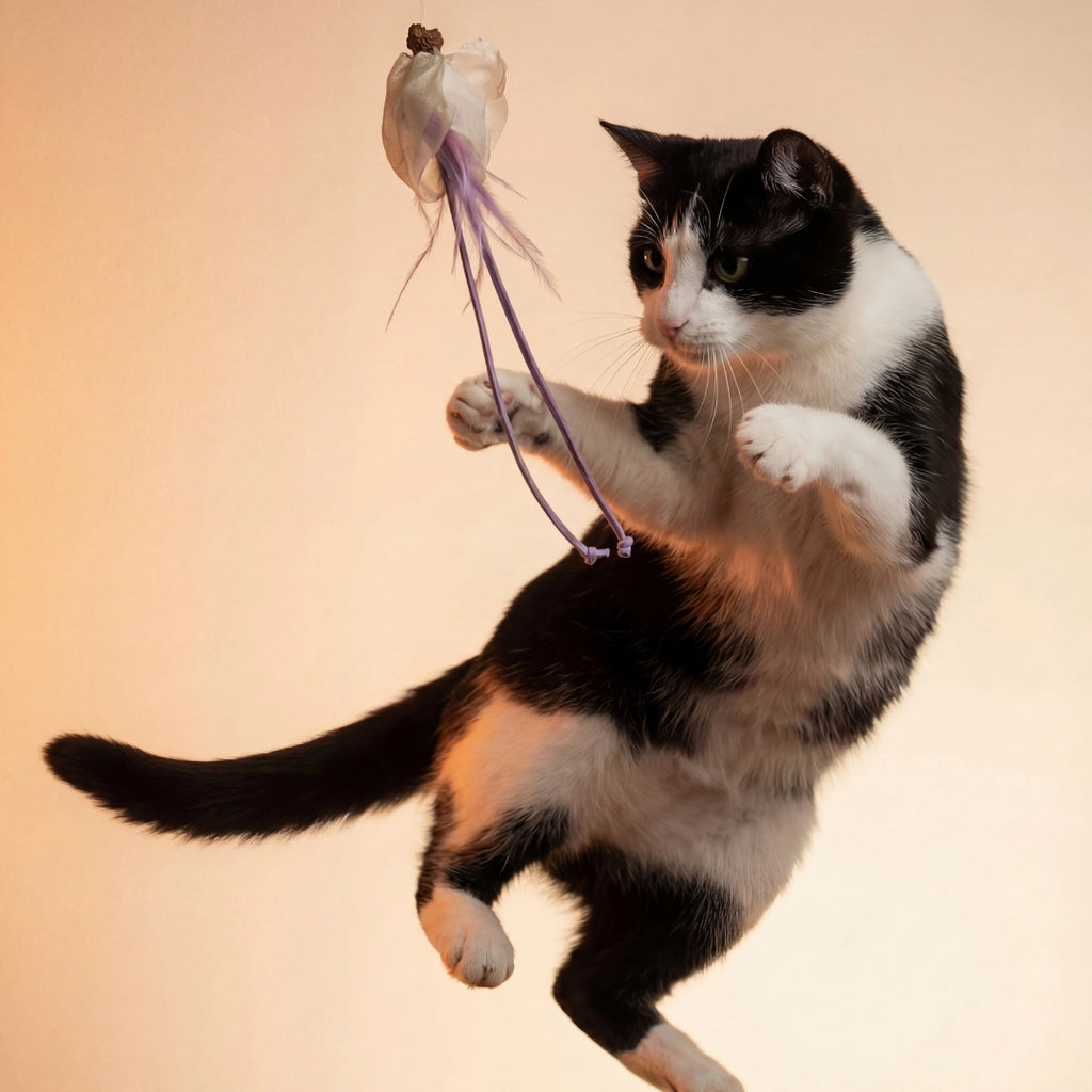 Natural Feather Cat Teaser Toy | 4-Toy Set