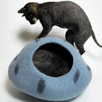 Blue Crystal | Natural Wool Felt Cat Cave