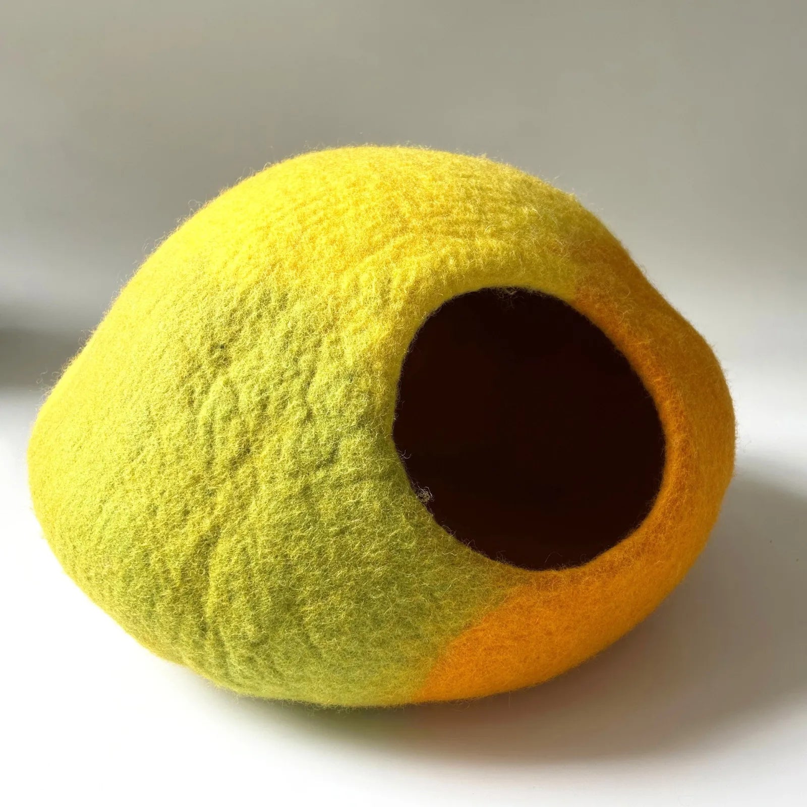 Amalfi Lemon | Natural Wool Felt Cat Cave