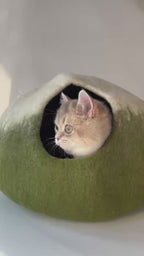 Matcha Mochi | Natural Wool Felt Cat Cave